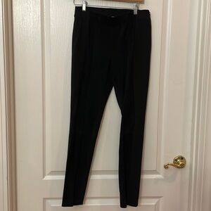 Lafayette 148 New York Women Size 4 Suede Front Black Gramercy Pants